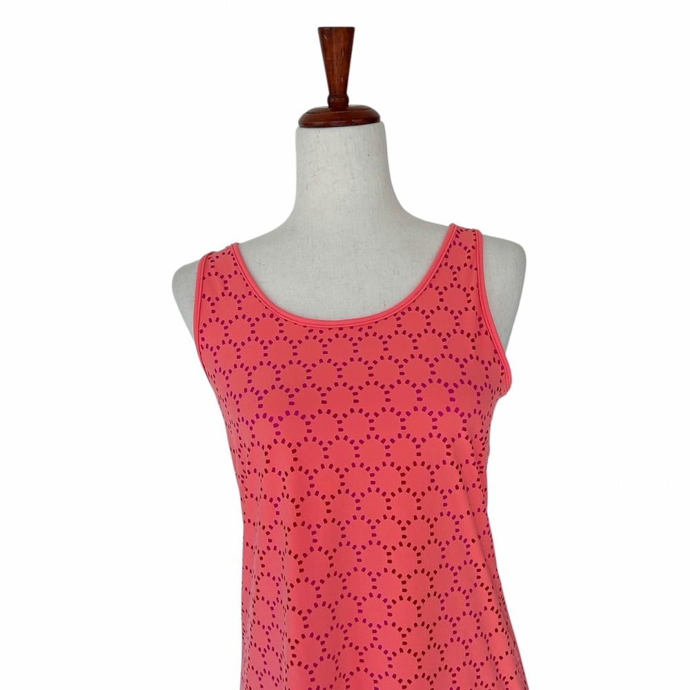 Title Nine Dress Size Small "Nimblene" Coral & Pink Illusion Laser Cut Midi‎ - Picture 12 of 12